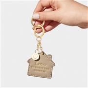 Home is Where the Heart Is Taupe Keyring