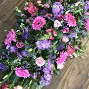 Pink &amp; Purple Casket Spray 3ft