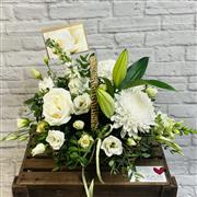 Elegant White Basket Arrangement