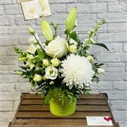 Elegant White Container Arrangement