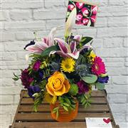 Bright &amp; Vibrant Container Arrangement