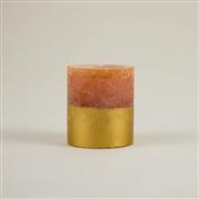 Orange &amp; Cinnamon, Gold-Dipped Pillar Candle