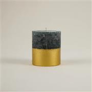 Winter Thyme, Gold-Dipped Pillar Candle