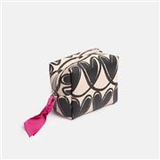 Mono Looped Hearts Ultra Mini Cube Cosmetic Bag